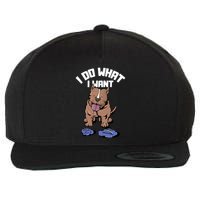 Pitbull Dog I Do What I Want Wool Snapback Cap