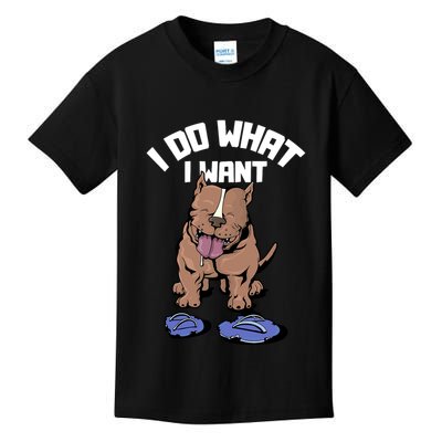 Pitbull Dog I Do What I Want Kids T-Shirt