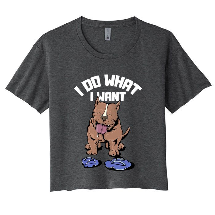 Pitbull Dog I Do What I Want Crop Top