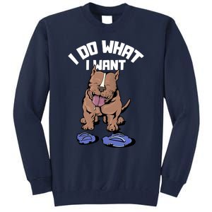 Pitbull Dog I Do What I Want Tall Sweatshirt