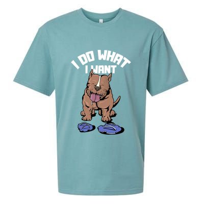 Pitbull Dog I Do What I Want Sueded Cloud Jersey T-Shirt