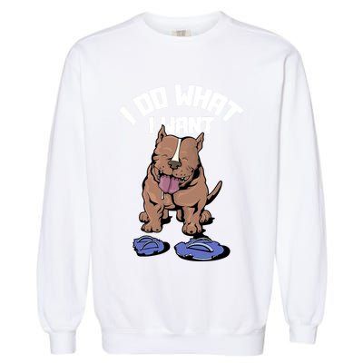 Pitbull Dog I Do What I Want Garment-Dyed Sweatshirt