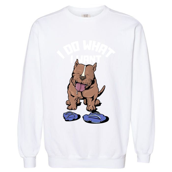 Pitbull Dog I Do What I Want Garment-Dyed Sweatshirt