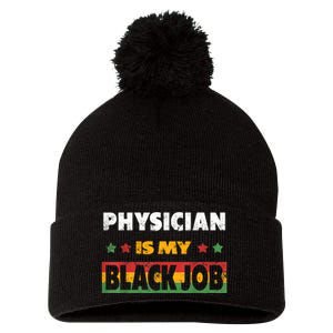 Physician Doctor Is My Black Job Tittle Personalized Pom Pom 12in Knit Beanie