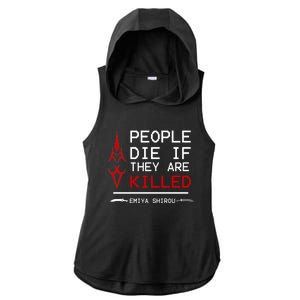 People Die If They Are Killed Emiya Shirou Fate Ladies PosiCharge Tri-Blend Wicking Draft Hoodie Tank