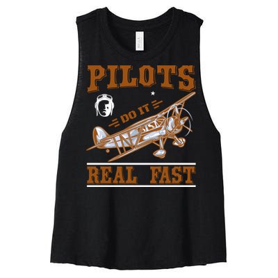 Pilots Do It Real Fast Women's Racerback Cropped Tank