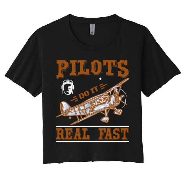 Pilots Do It Real Fast Crop Top