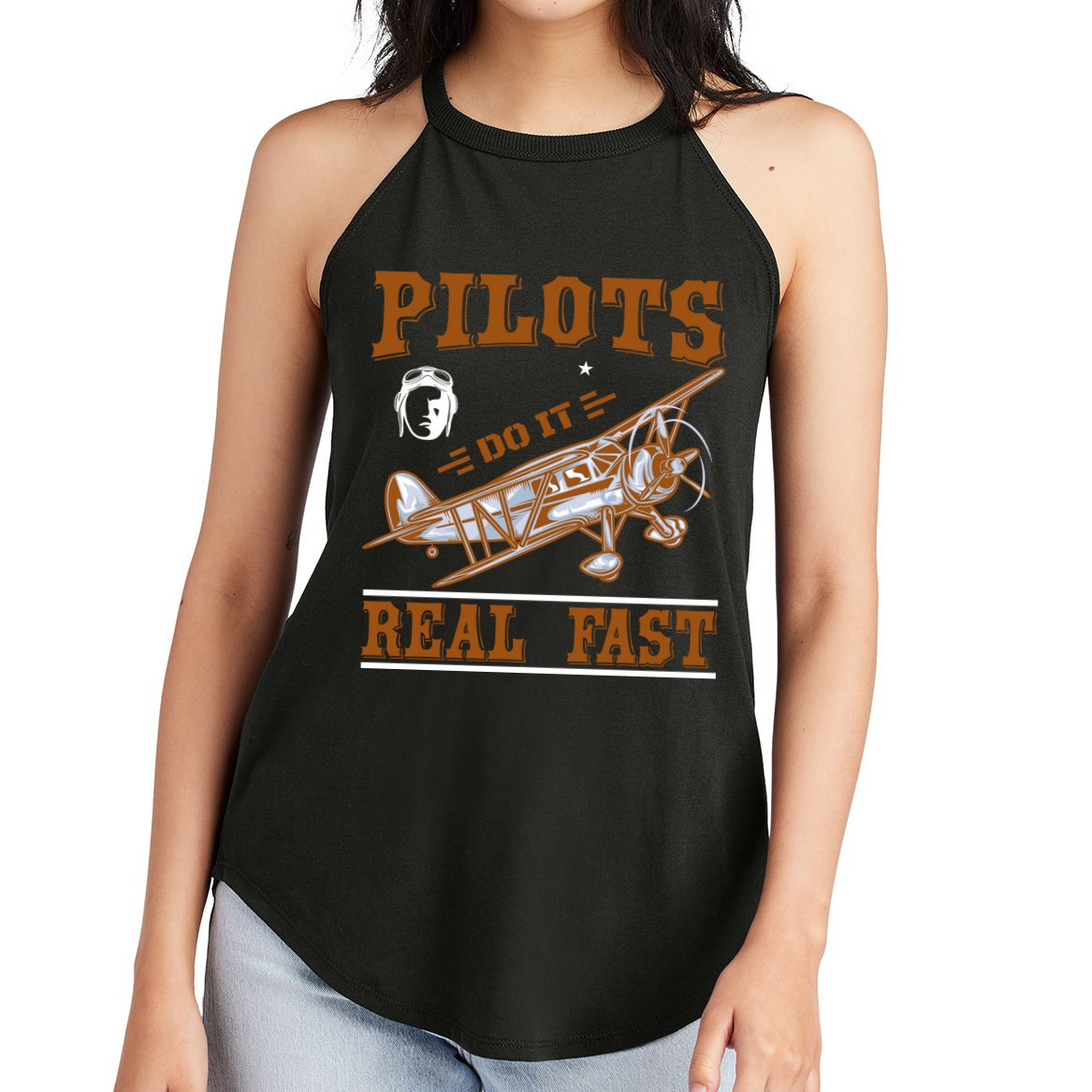 Pilots Do It Real Fast Women's Perfect Tri Rocker Tank