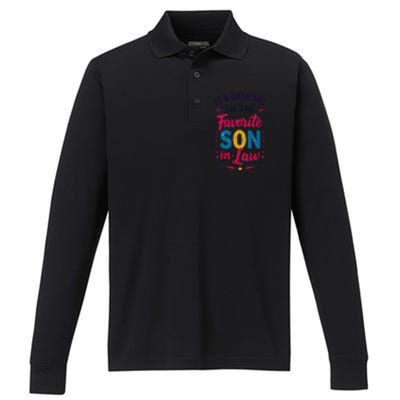 Proudly Declared I’M The Favorite Soninlaw Performance Long Sleeve Polo