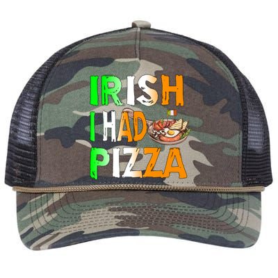 Patrick's Day Irish I Had Pizza Cool Gift Eat Food Restaurant Funny Gift Retro Rope Trucker Hat Cap