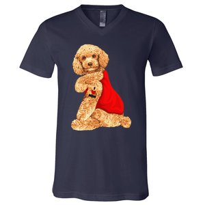 Poodle Dog I Love Mom Tattoo Lover Funny Gift V-Neck T-Shirt