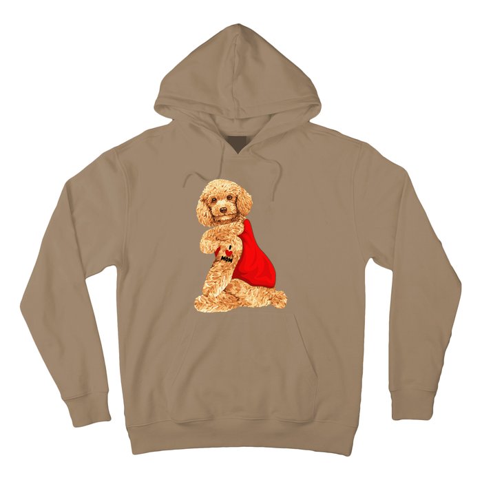 Poodle Dog I Love Mom Tattoo Lover Funny Gift Hoodie