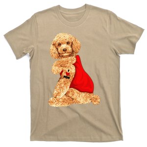 Poodle Dog I Love Mom Tattoo Lover Funny Gift T-Shirt