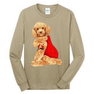 Poodle Dog I Love Mom Tattoo Lover Funny Gift Tall Long Sleeve T-Shirt