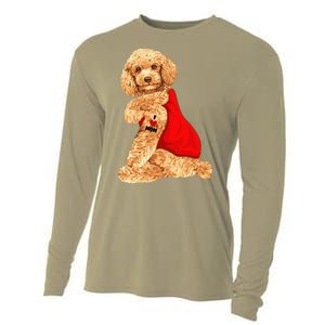 Poodle Dog I Love Mom Tattoo Lover Funny Gift Cooling Performance Long Sleeve Crew