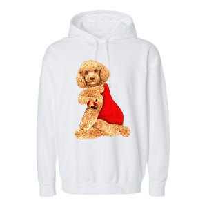 Poodle Dog I Love Mom Tattoo Lover Funny Gift Garment-Dyed Fleece Hoodie