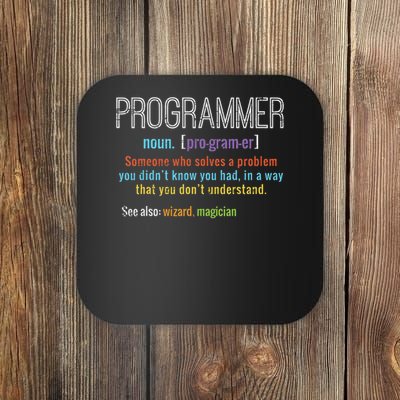 Programmer Definition It Software Developer Coder Men Women Coaster