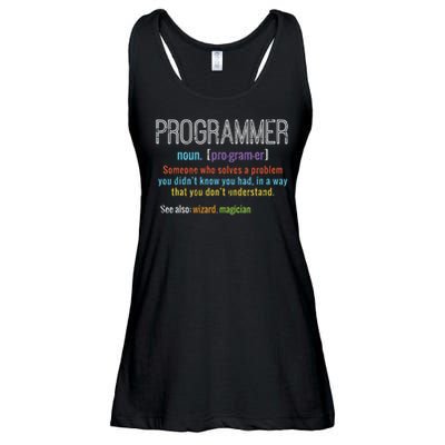 Programmer Definition It Software Developer Coder Men Women Ladies Essential Flowy Tank