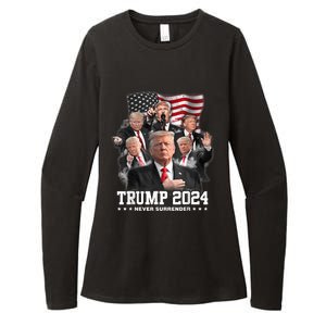 President Donald J Trump 2024 Never Surrender Womens CVC Long Sleeve Shirt