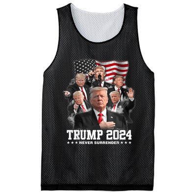 President Donald J Trump 2024 Never Surrender Mesh Reversible Basketball Jersey Tank