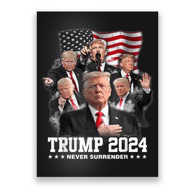 President Donald J Trump 2024 Never Surrender Poster