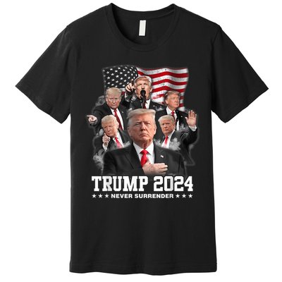 President Donald J Trump 2024 Never Surrender Premium T-Shirt