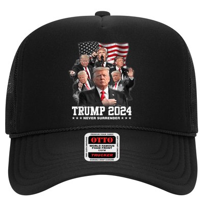 President Donald J Trump 2024 Never Surrender Trucker Hat