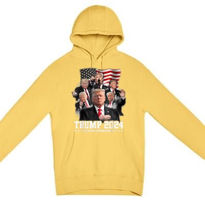 President Donald J Trump 2024 Never Surrender Premium Pullover Hoodie