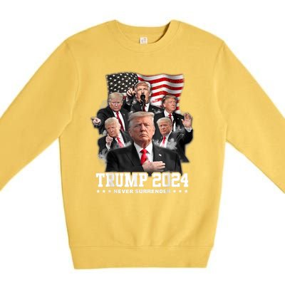 President Donald J Trump 2024 Never Surrender Premium Crewneck Sweatshirt