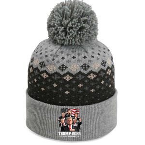 President Donald J Trump 2024 Never Surrender The Baniff Cuffed Pom Beanie