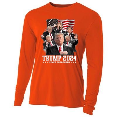 President Donald J Trump 2024 Never Surrender Cooling Performance Long Sleeve Crew