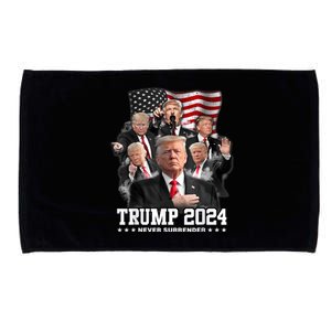 President Donald J Trump 2024 Never Surrender Microfiber Hand Towel