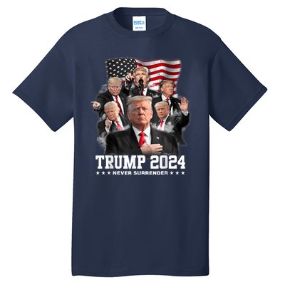 President Donald J Trump 2024 Never Surrender Tall T-Shirt