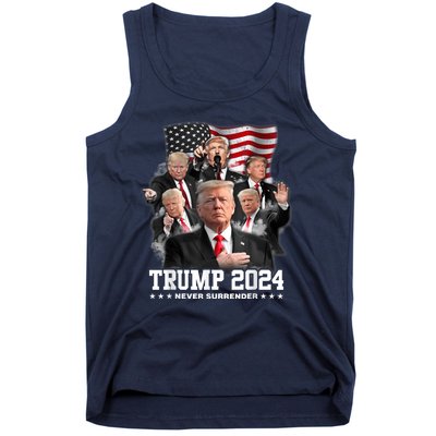 President Donald J Trump 2024 Never Surrender Tank Top