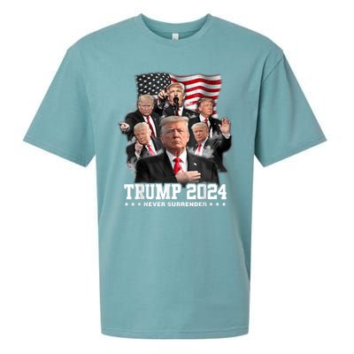 President Donald J Trump 2024 Never Surrender Sueded Cloud Jersey T-Shirt