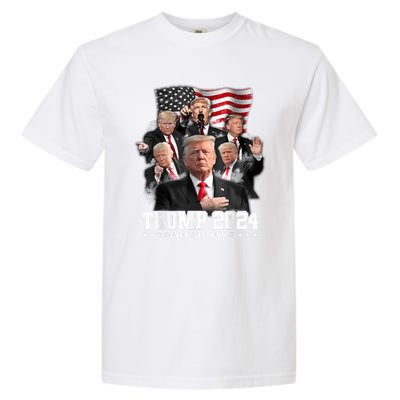 President Donald J Trump 2024 Never Surrender Garment-Dyed Heavyweight T-Shirt