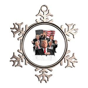 President Donald J Trump 2024 Never Surrender Metallic Star Ornament