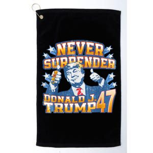 President Donald J Trump 2024 Never Surrender Platinum Collection Golf Towel