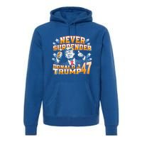 President Donald J Trump 2024 Never Surrender Premium Hoodie