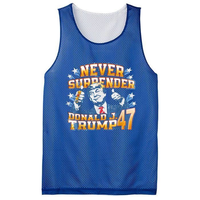 President Donald J Trump 2024 Never Surrender Mesh Reversible Basketball Jersey Tank