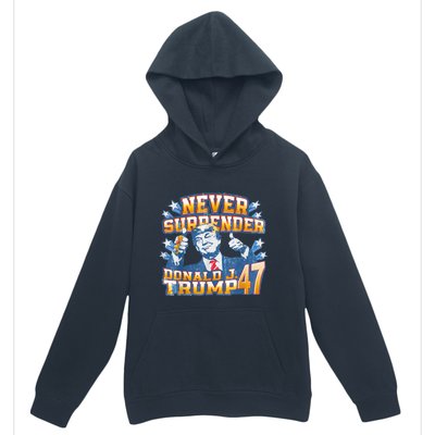 President Donald J Trump 2024 Never Surrender Urban Pullover Hoodie