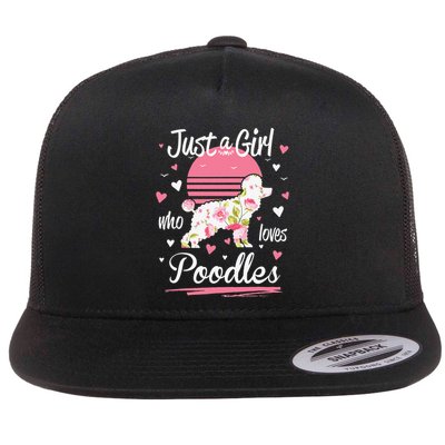 Poodle Design Just A Who Loves Poodles Flatbill Hat