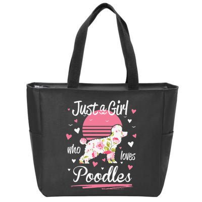Poodle Design Just A Who Loves Poodles Zip Tote Bag