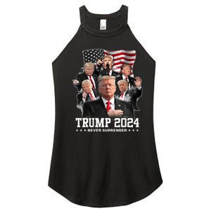 President Donald J Trump 2024 Never Surrender Women's Perfect Tri Rocker Tank