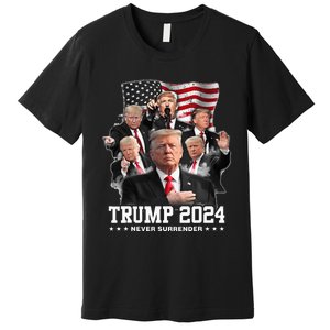 President Donald J Trump 2024 Never Surrender Premium T-Shirt