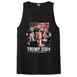 President Donald J Trump 2024 Never Surrender PosiCharge Competitor Tank