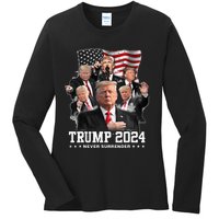 President Donald J Trump 2024 Never Surrender Ladies Long Sleeve Shirt