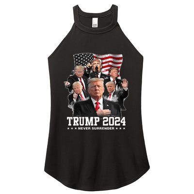 President Donald J Trump 2024 Never Surrender Women's Perfect Tri Rocker Tank