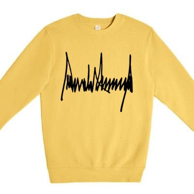 President Donald J Trump Signature Cool Gift Premium Crewneck Sweatshirt