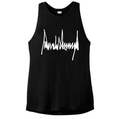 President Donald J Trump Signature Cool Gift Ladies PosiCharge Tri-Blend Wicking Tank